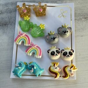 Magnetic Earrings Animal and Rainbow Set